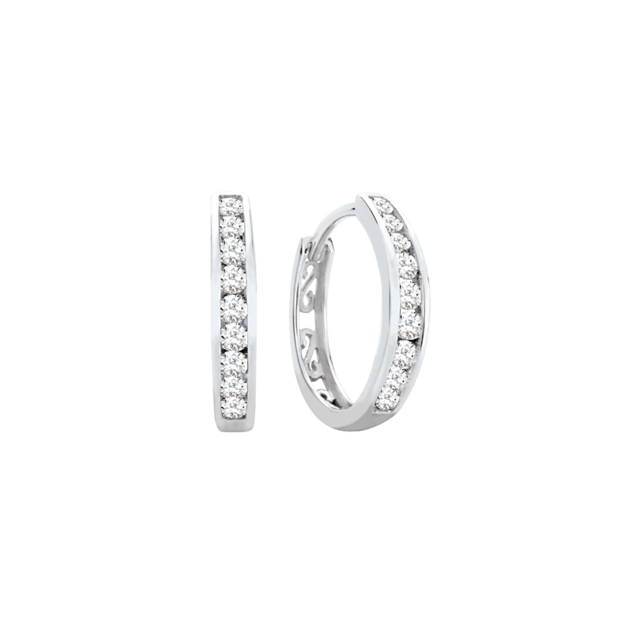10K Diamond Channel Hoop Earrings at Arman's Jewellers