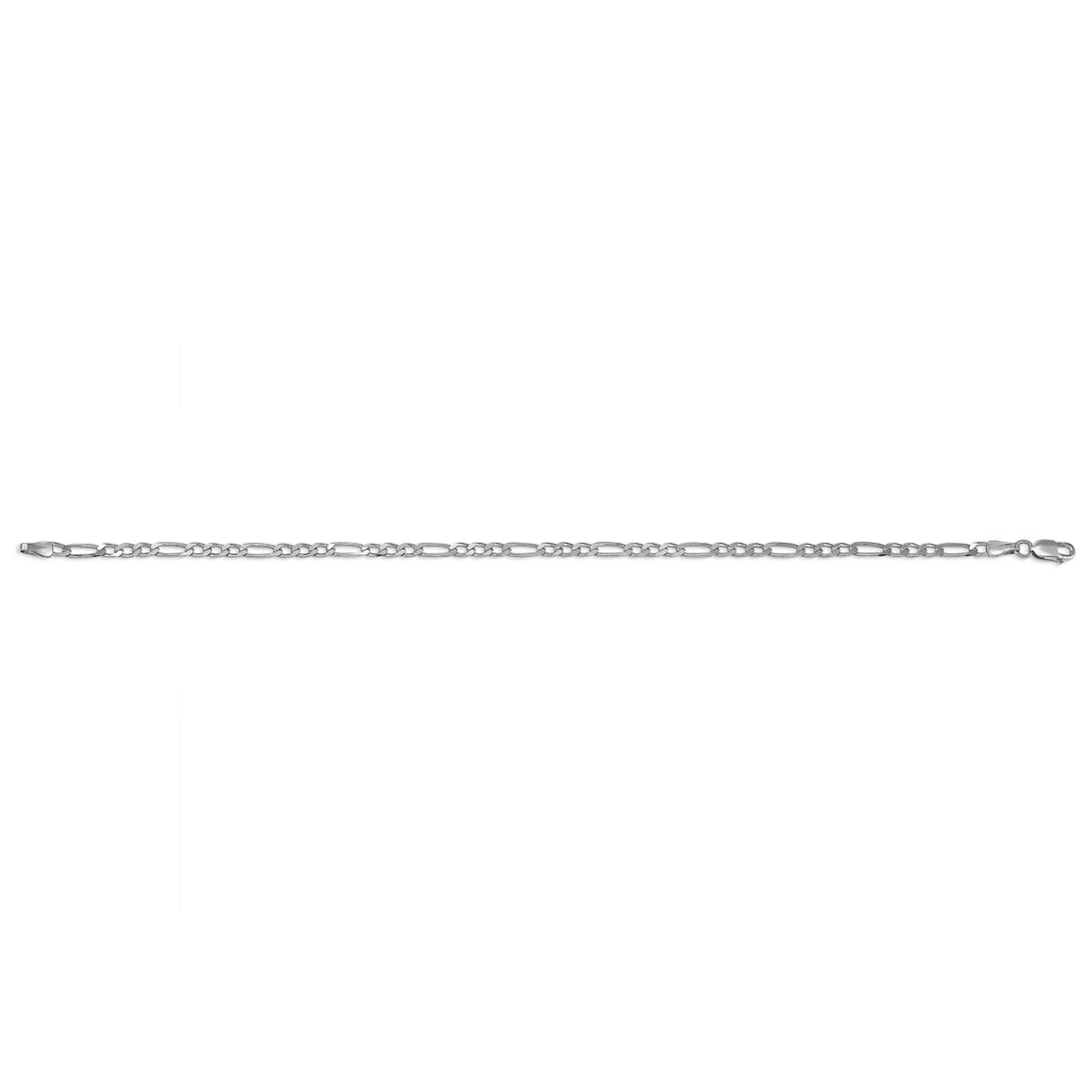 10K White Gold Figaro Chain Anklet at Arman's Jewellers