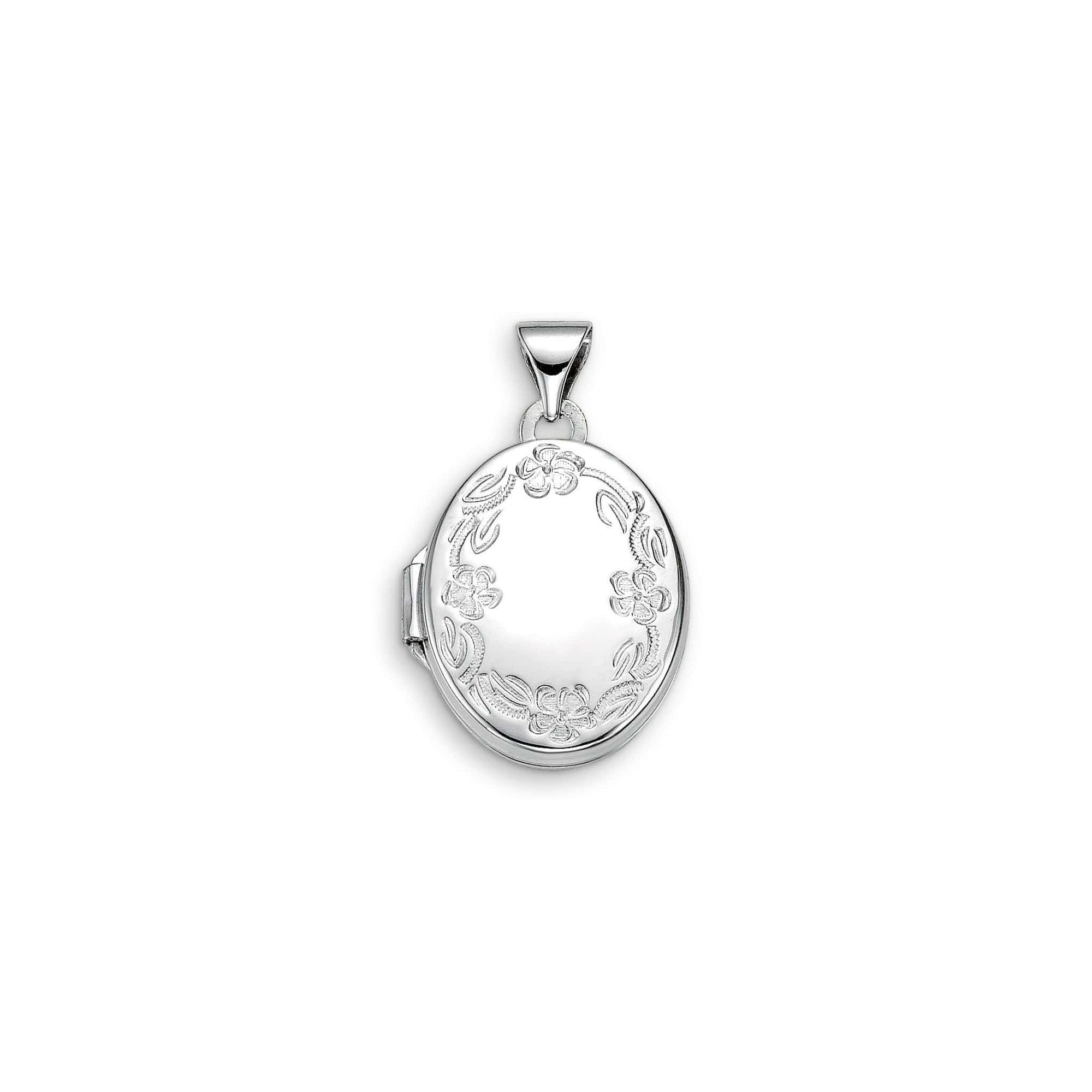 10K Yellow Gold Floral-Pattern Oval Locket at Arman's Jewellers