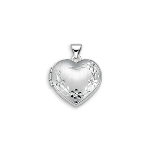 10K White Gold Floral Heart Locket at Arman's Jewellers