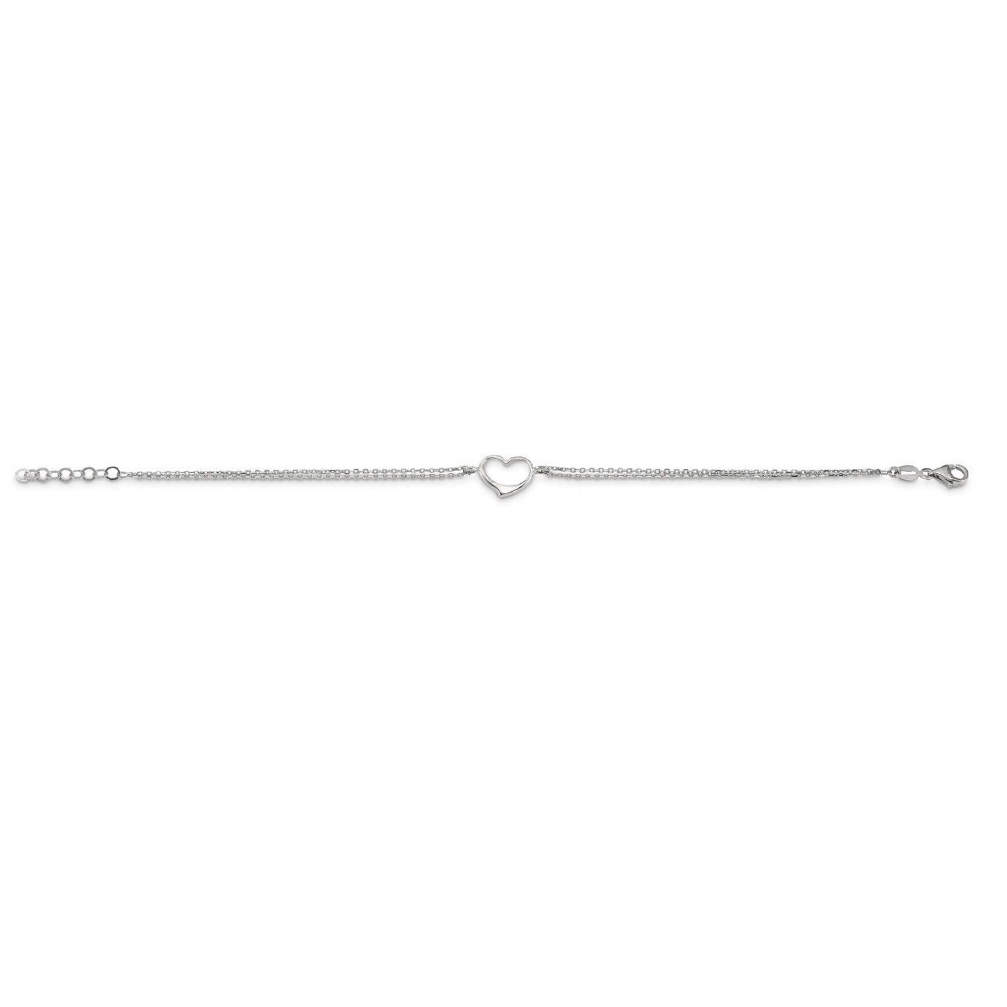 10K White Gold Heart Bracelet at Arman's Jewellers 