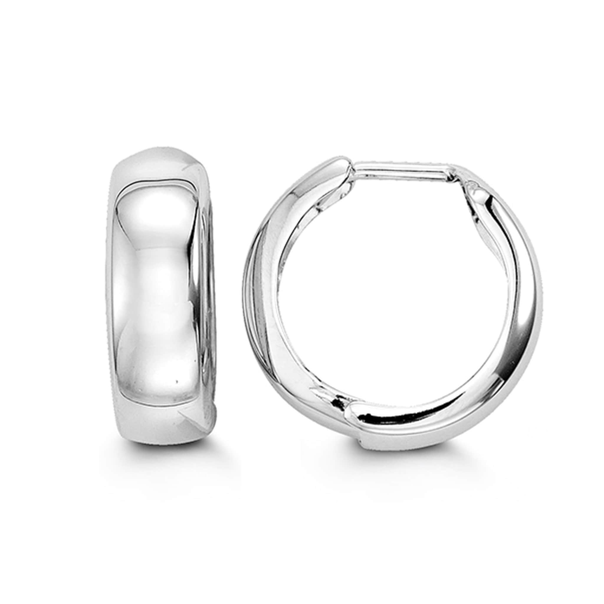 10K White Gold Huggie Hoop Earrings at Arman's Jewellers 