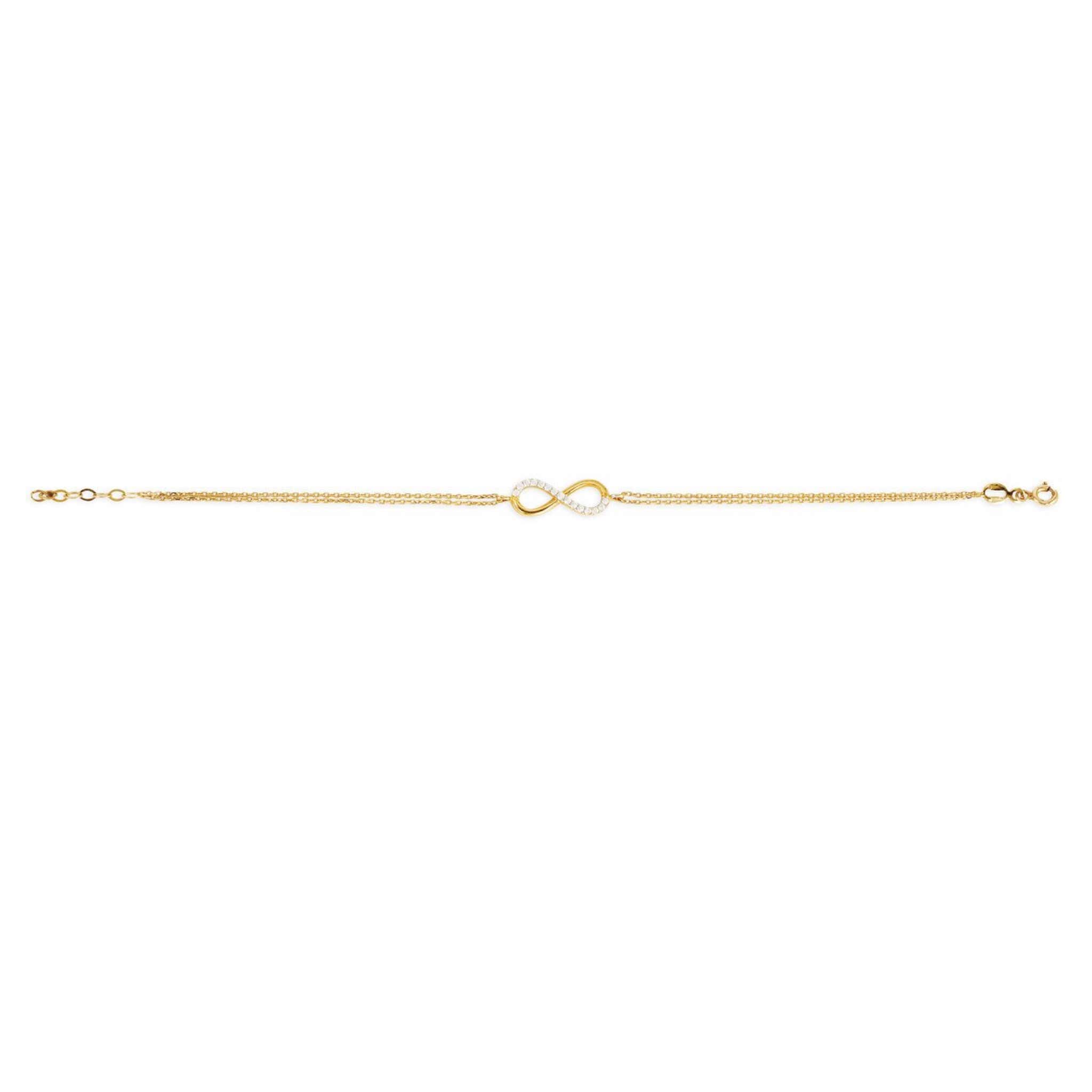 10K Yellow Gold CZ Infinity Bracelet at Arman's Jewellers 