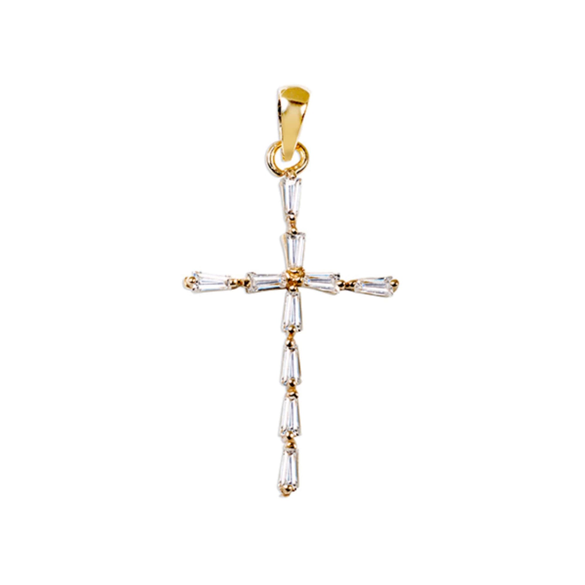 10K Yellow Gold Cubic Zirconia Cross Pendant at Arman's Jewellers 