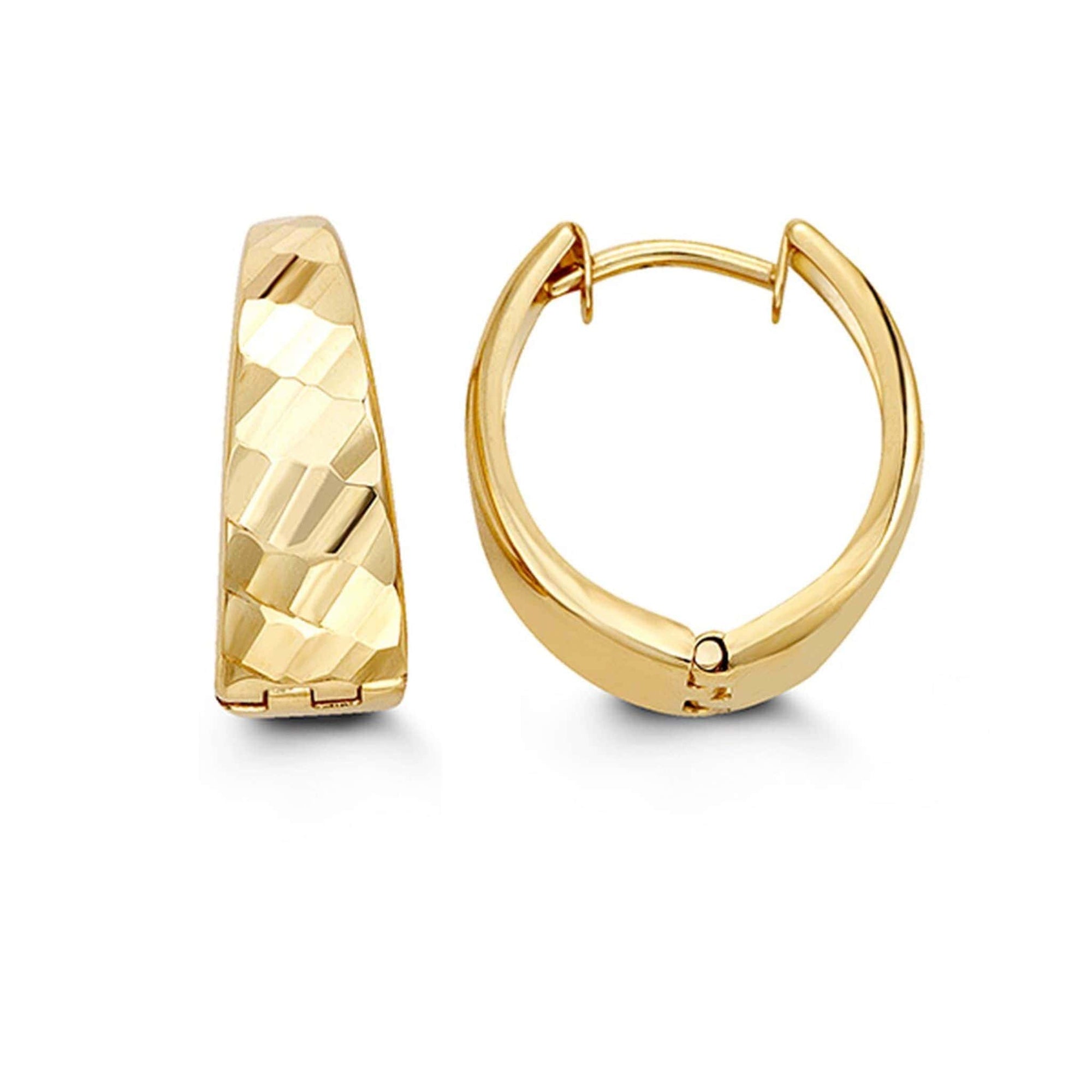 10K Diamond-Cut Huggie Hoop Earrings at Arman's Jewellers