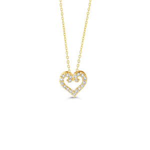 10K Yellow Gold 0.10ctw Diamond Heart Necklace at Arman's Jewellers
