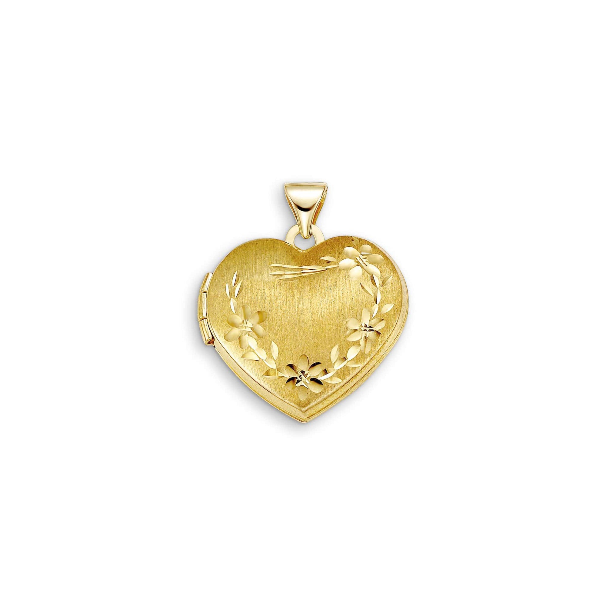 10K Yellow Gold Floral Heart Locket at Arman's Jewellers