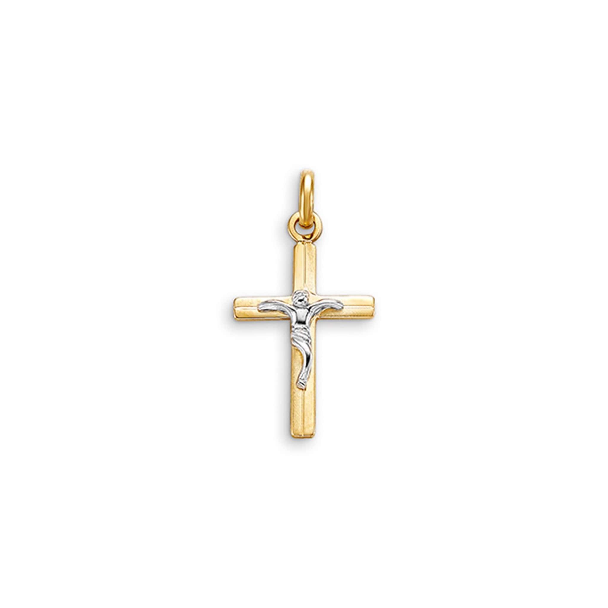 10K Two-tone Gold Crucifix Cross Pendant at Arman's Jewellers