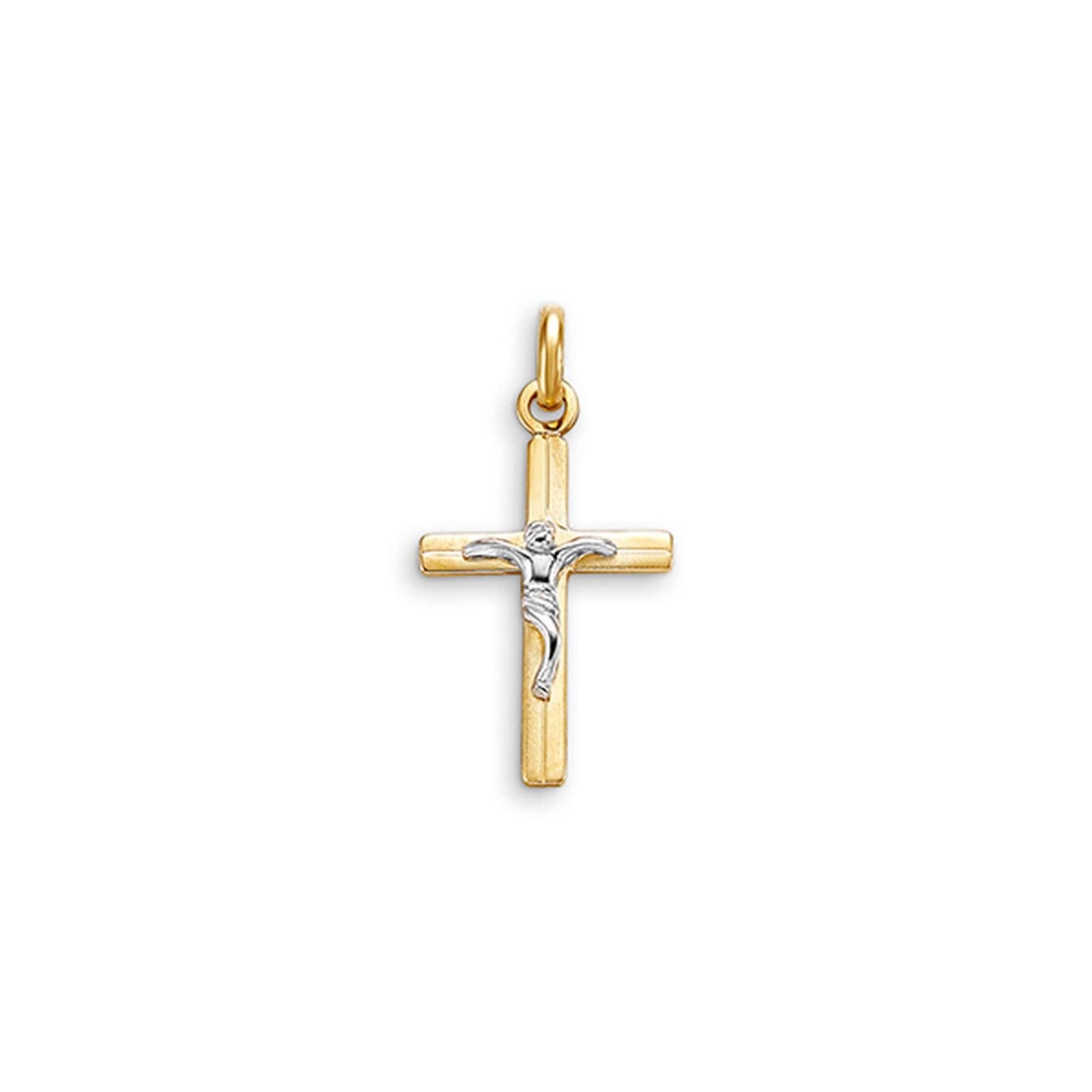 10K Two-tone Gold Crucifix Cross Pendant at Arman's Jewellers