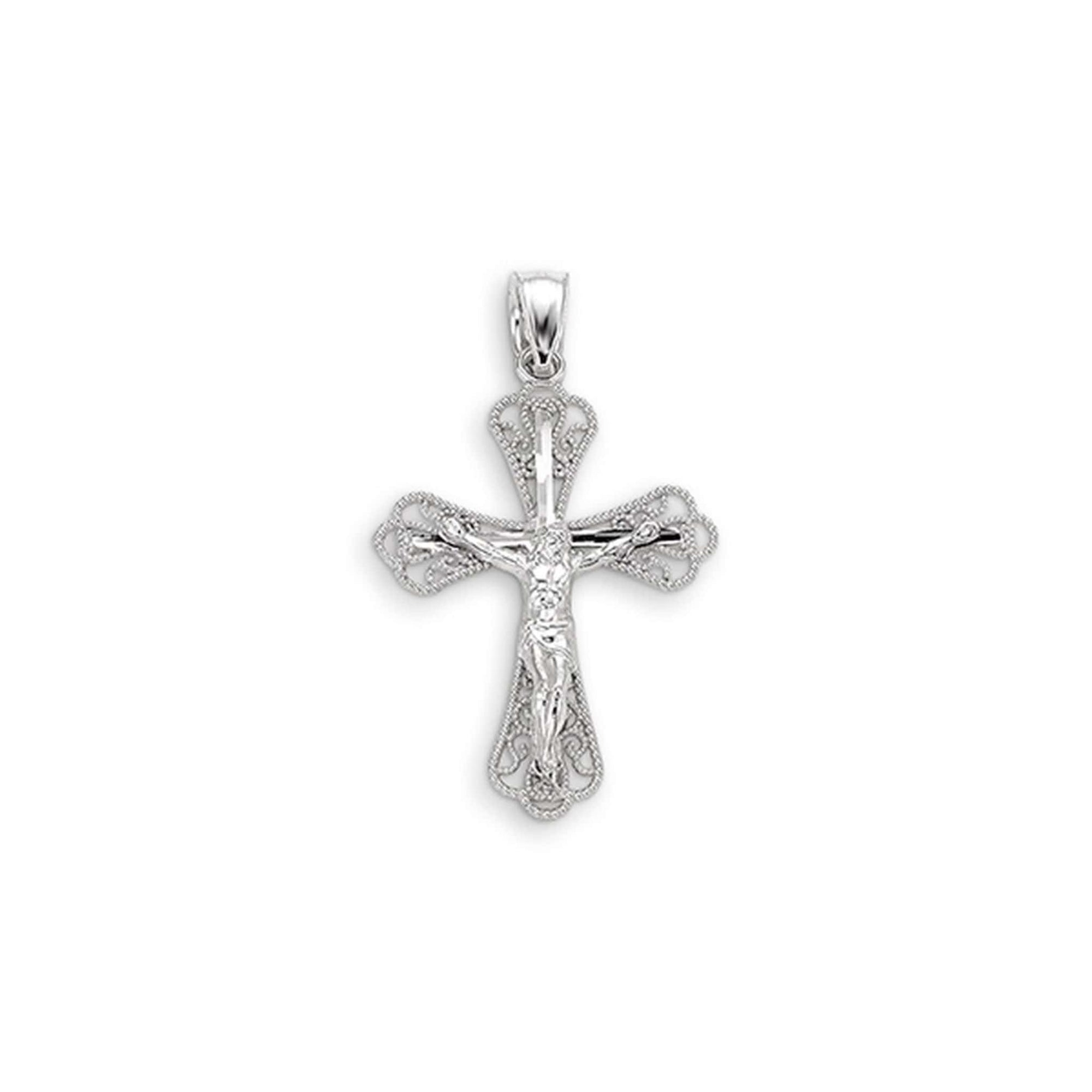 10K Two-Tone Detailed Crucifix Cross Pendant at Arman's Jewellers