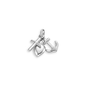 10K White Gold Faith, Love and Charity Pendant at Arman's Jewellers 