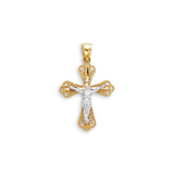10K Two-Tone Detailed Crucifix Cross Pendant at Arman's Jewellers