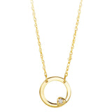 10k Yellow Gold Diamond Circle Necklace at Arman's Jewellers Kitchener-Waterloo