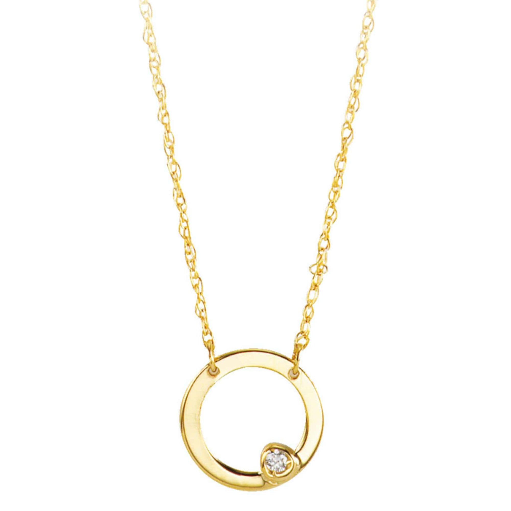 10k Yellow Gold Diamond Circle Necklace at Arman's Jewellers Kitchener-Waterloo