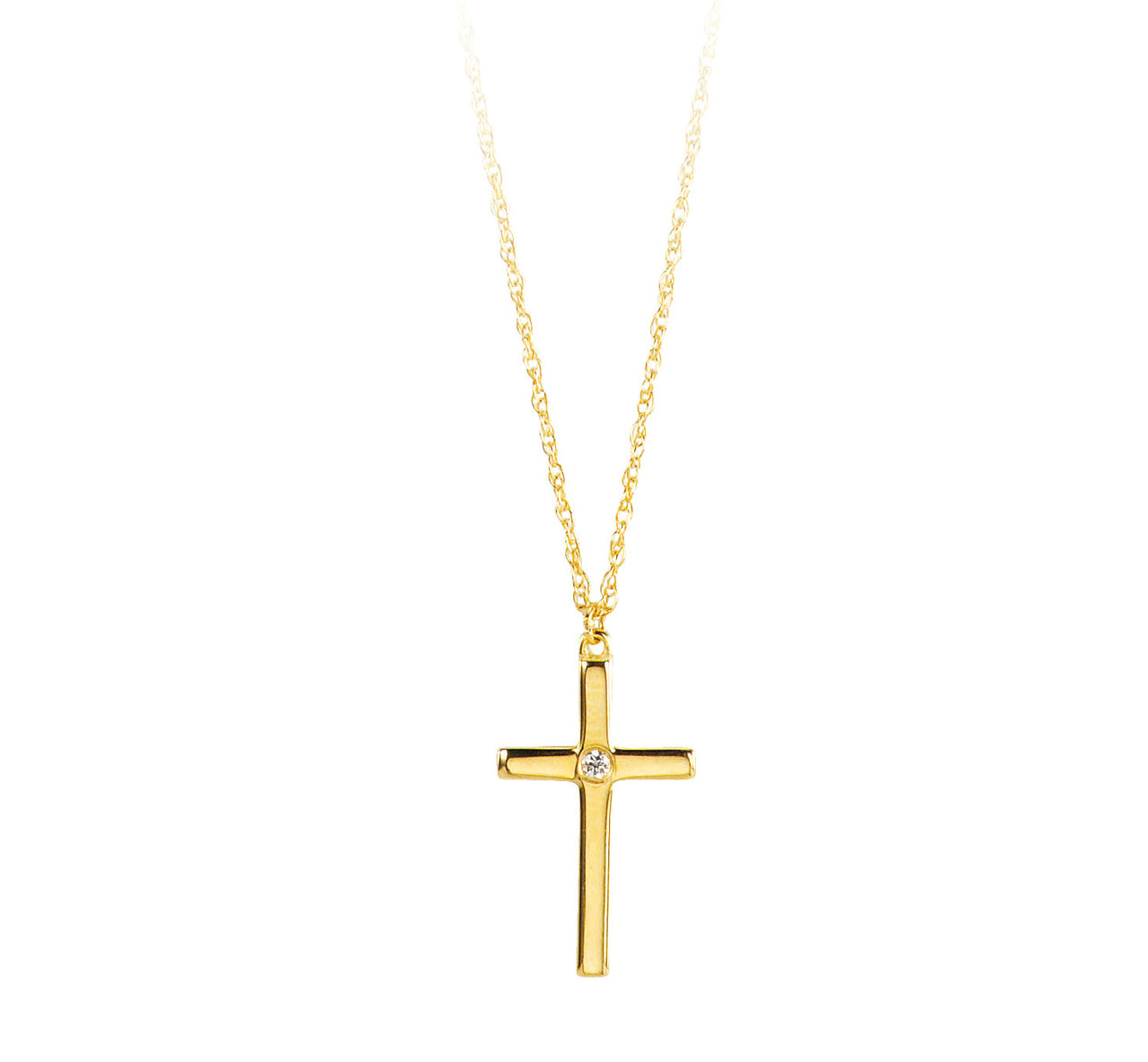 10k Yellow Gold Diamond Cross Necklace at Arman's Jewellers Kitchener-Waterloo
