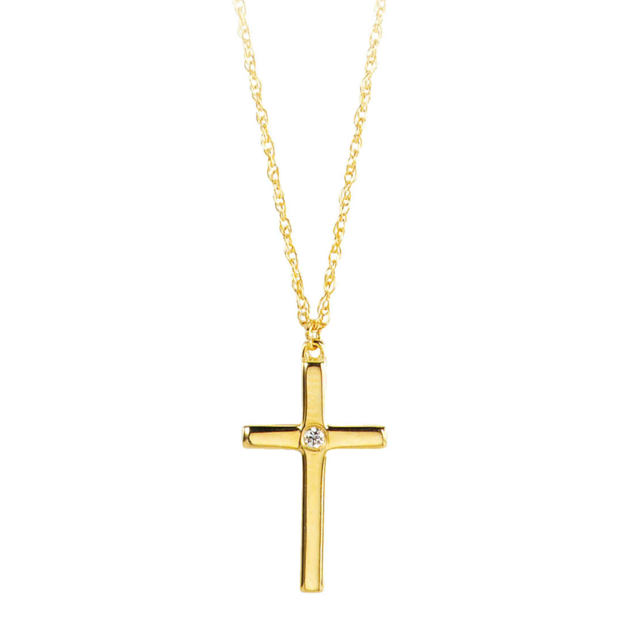 10k Yellow Gold Diamond Cross Necklace at Arman's Jewellers Kitchener-Waterloo