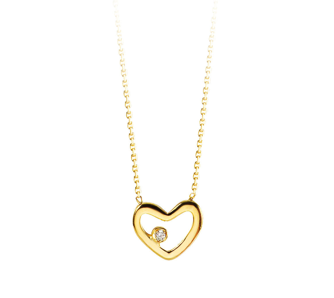 10k Yellow Gold Diamond Heart Necklace at Arman's Jewellers in Kitchener Waterloo