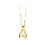 10k Yellow Gold Diamond Wish Bone Necklace at Arman's Jewellers Kitchener Waterloo