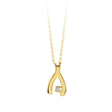 10k Yellow Gold Diamond Wish Bone Necklace at Arman's Jewellers Kitchener Waterloo
