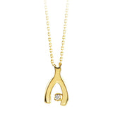 10k Yellow Gold Diamond Wish Bone Necklace at Arman's Jewellers Kitchener Waterloo