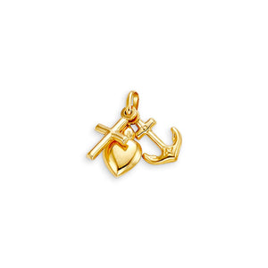 10K Yellow Gold Faith, Love and Charity Pendant at Arman's Jewellers 