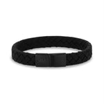 10mm Flat Black Italian Leather Bracelet at Arman's Jewellers