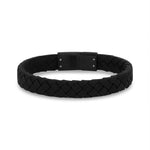 10mm Flat Black Italian Leather Bracelet at Arman's Jewellers