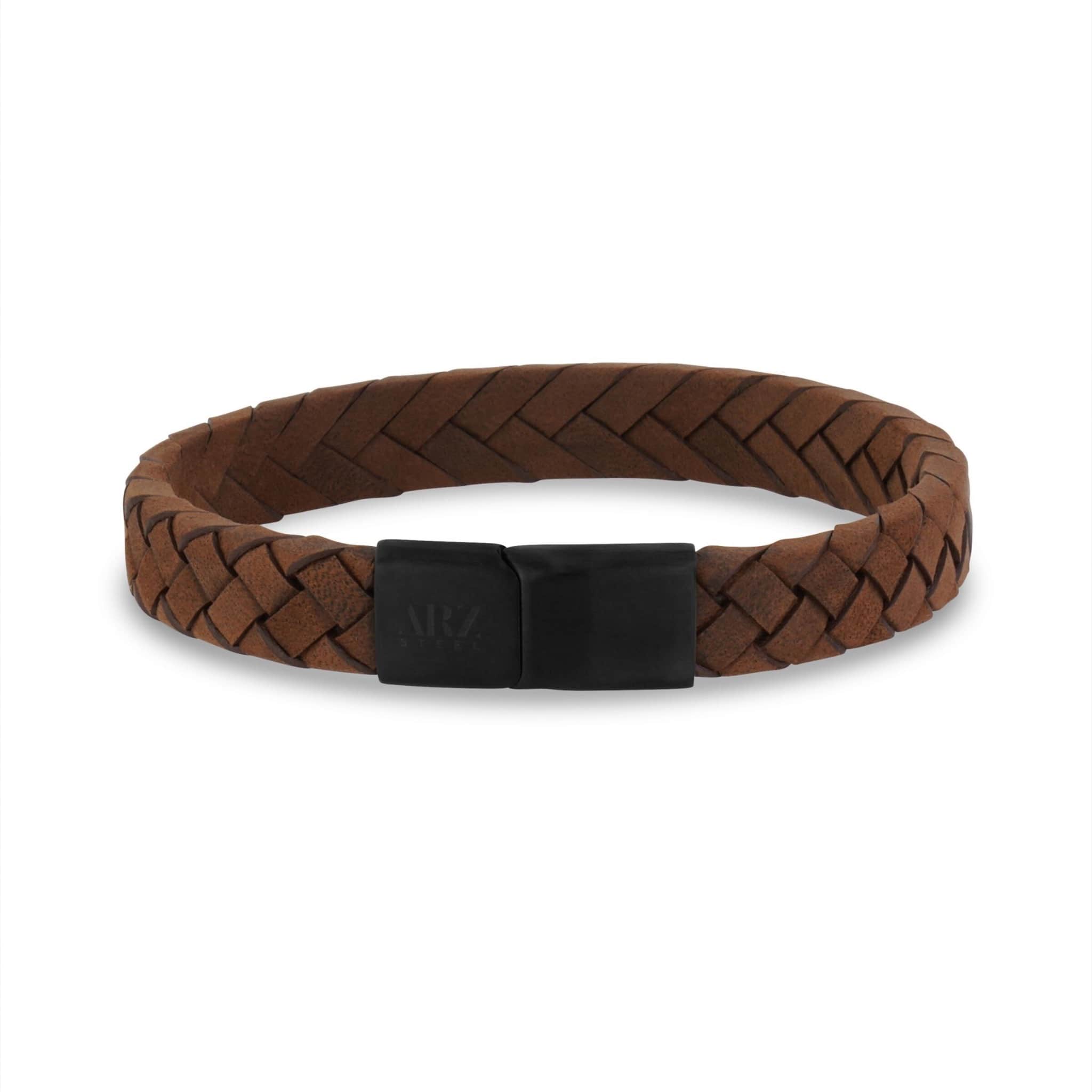 10mm Flat Brown Italian Leather Bracelet at Arman's Jewellers