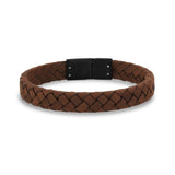 10mm Flat Brown Italian Leather Bracelet at Arman's Jewellers