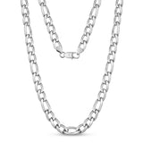 10mm Stainless Steel Figaro Link Chain Necklace at Arman's Jewellers