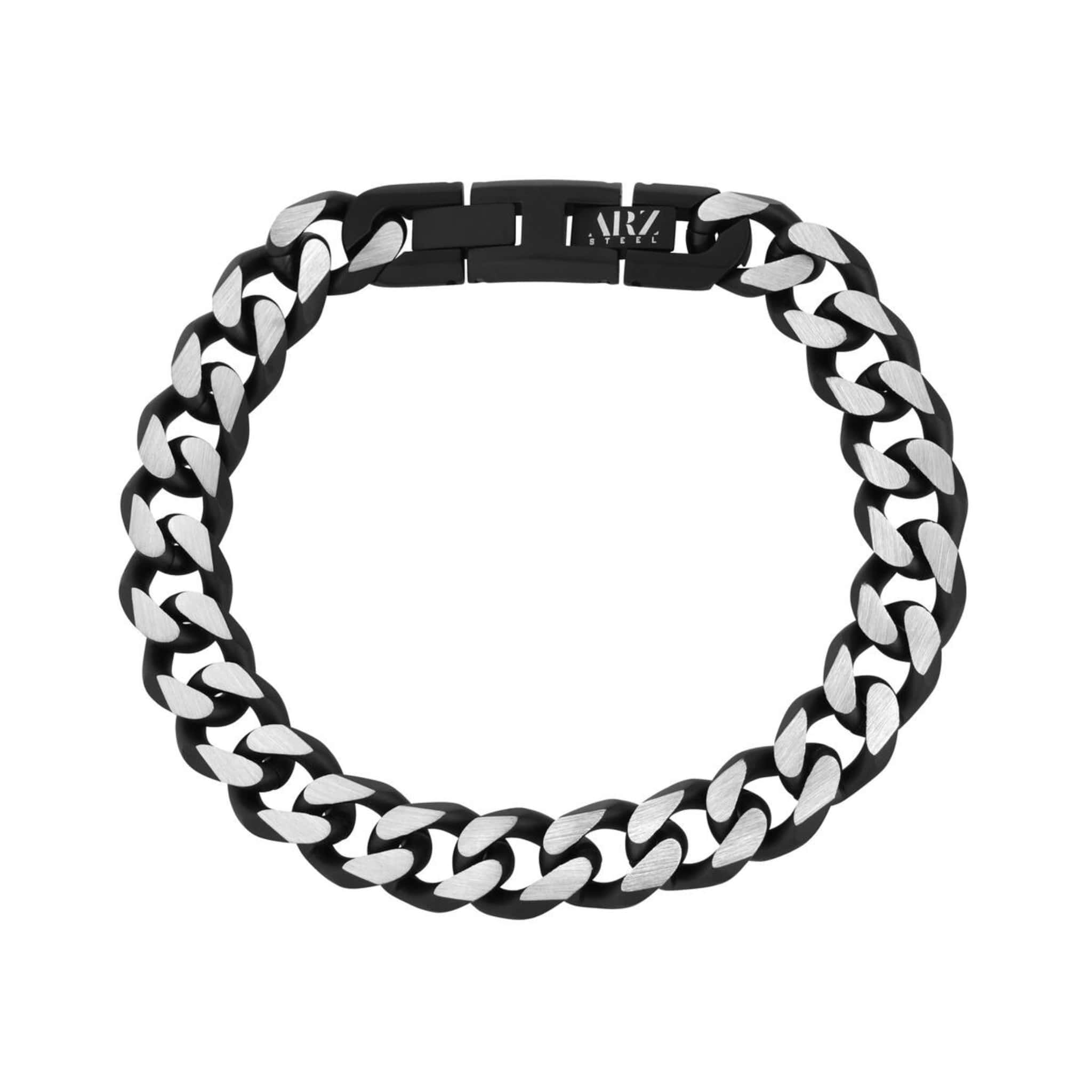 11mm Black & Steel Cuban Link Bracelet at Arman's Jewellers 