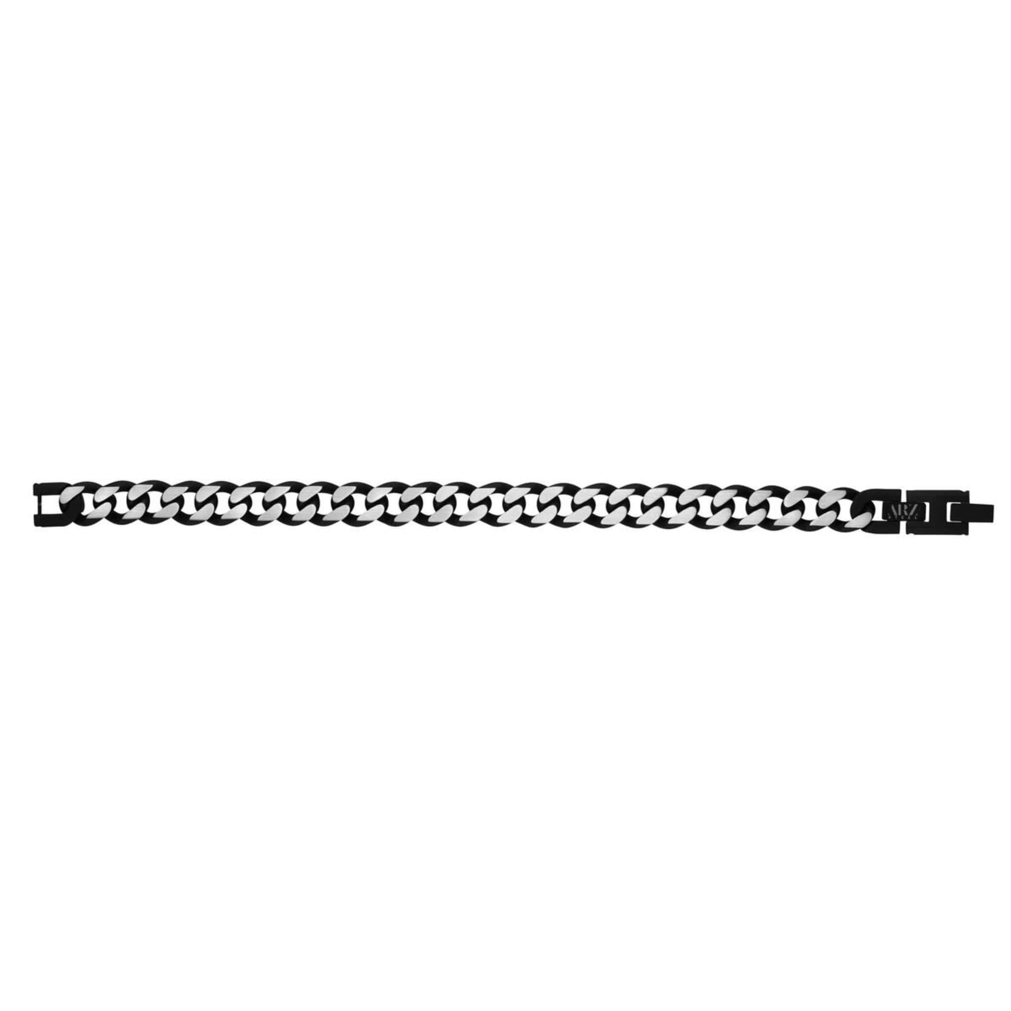 11mm Black & Steel Cuban Link Bracelet at Arman's Jewellers 