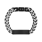 11mm Black & Steel Cuban Link ID Bracelet at Arman's Jewellers