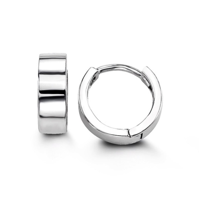 11mm Silver Huggie Hoop Earrings at Arman's Jewellers