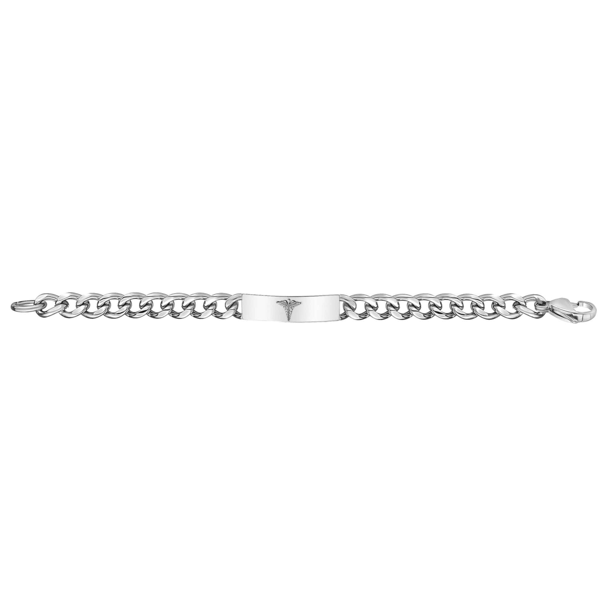 12mm Steel Curb Link Medical ID Bracelet at Arman's Jewellers