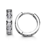 15mm Silver CZ Huggie Hoop Earrings at Arman's Jewellers 