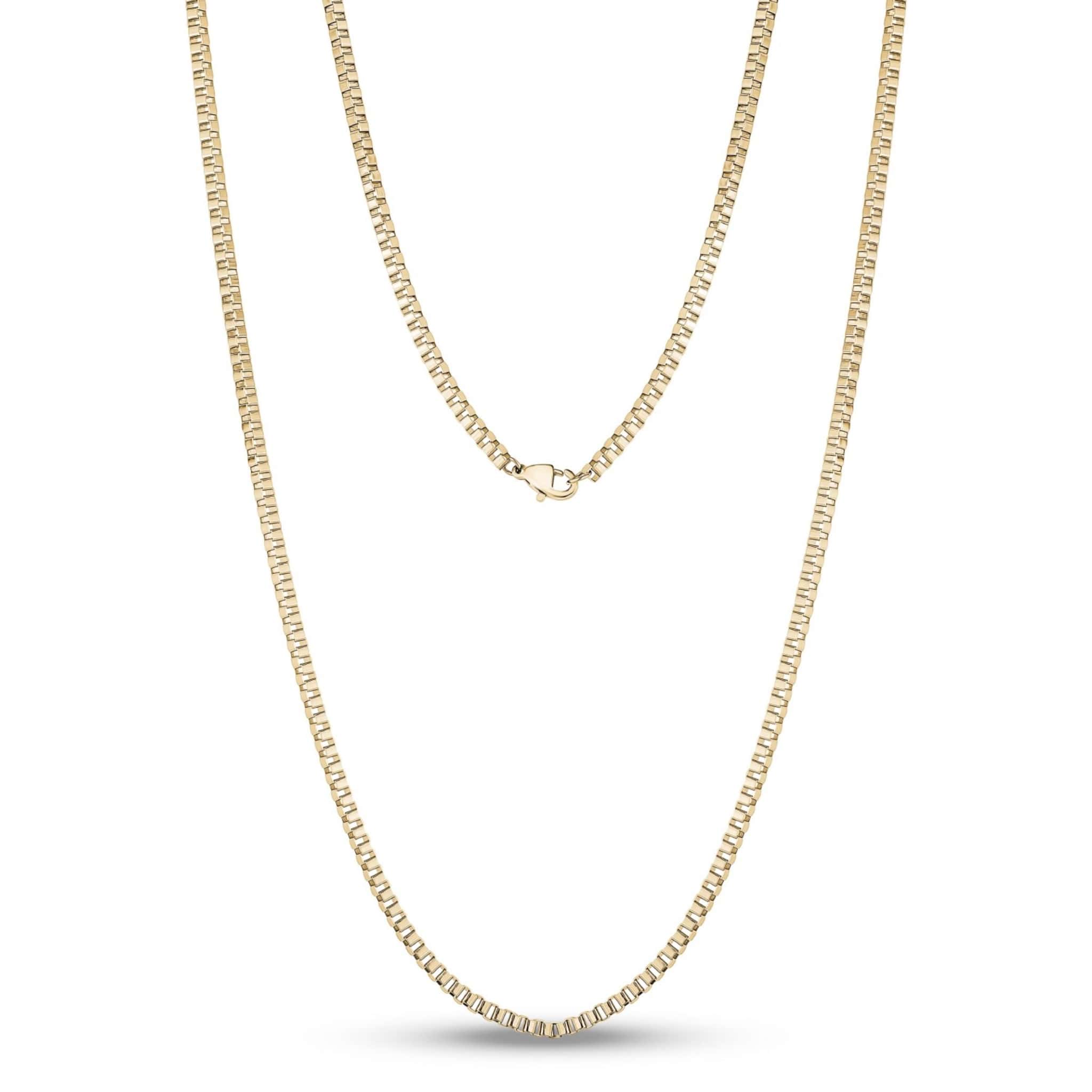 2.5mm Stainless Gold Steel Box Link Chain at Arman's Jewellers