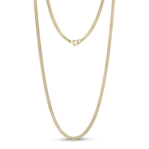 3.5mm Steel Curb Link Gold Chain Necklace at Arman's Jewellers