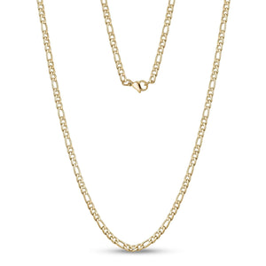 3.5mm Stainless Steel Gold Figaro Link Chain Necklace at Arman's Jewellers