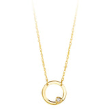 10K Gold Diamond Circle Necklace