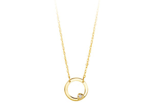 10K Gold Diamond Circle Necklace