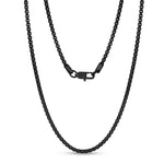 3mm Steel Black Round Box Link Chain Necklace at Arman's Jewellers