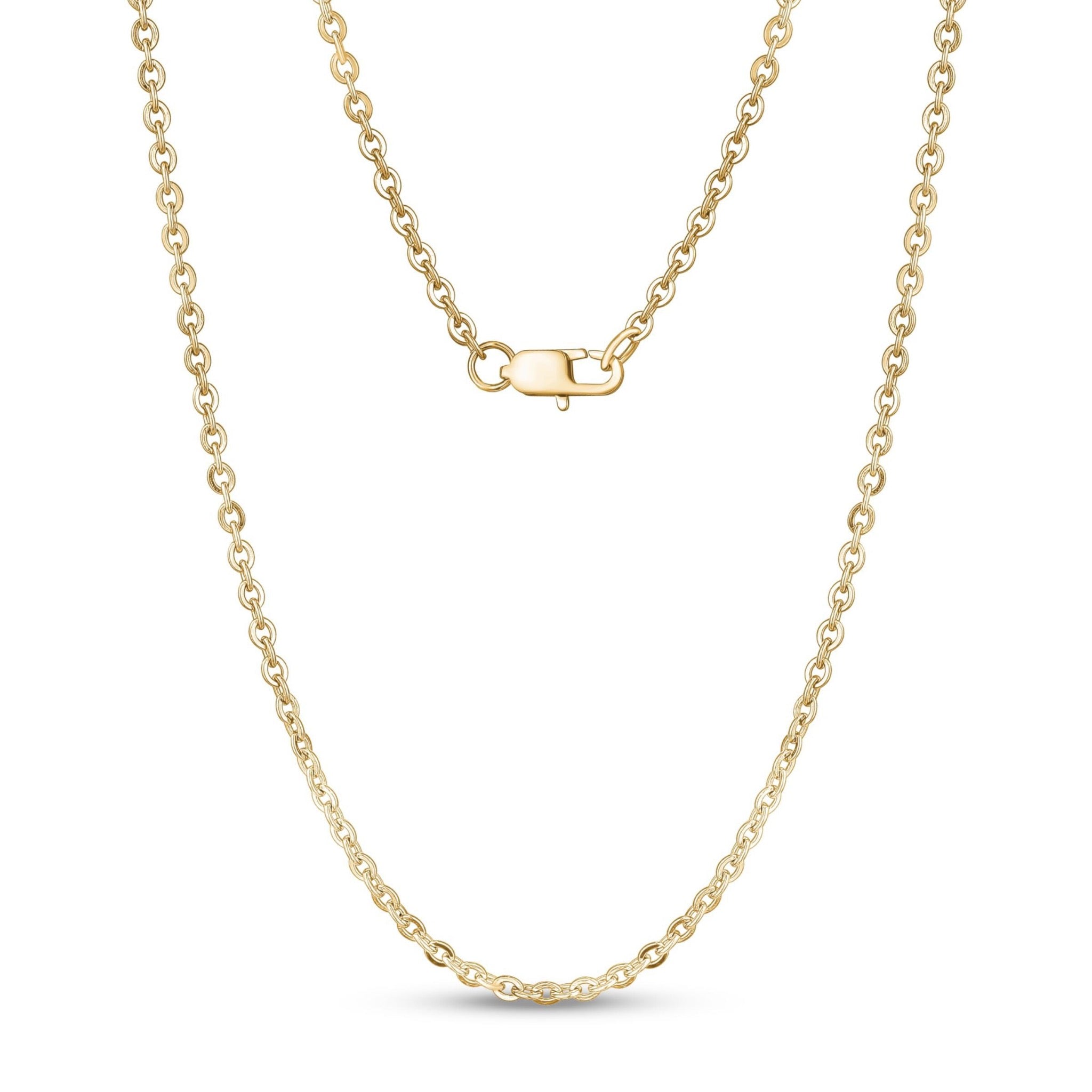 3mm Stainless Steel Flat Anchor Gold Chain Necklace at Arman's Jewellers