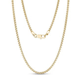 3mm Steel Gold Round Box Link Chain Necklace at Arman's Jewellers