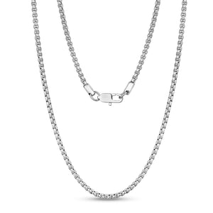 3mm Steel Round Box Link Chain Necklace at Arman's Jewellers