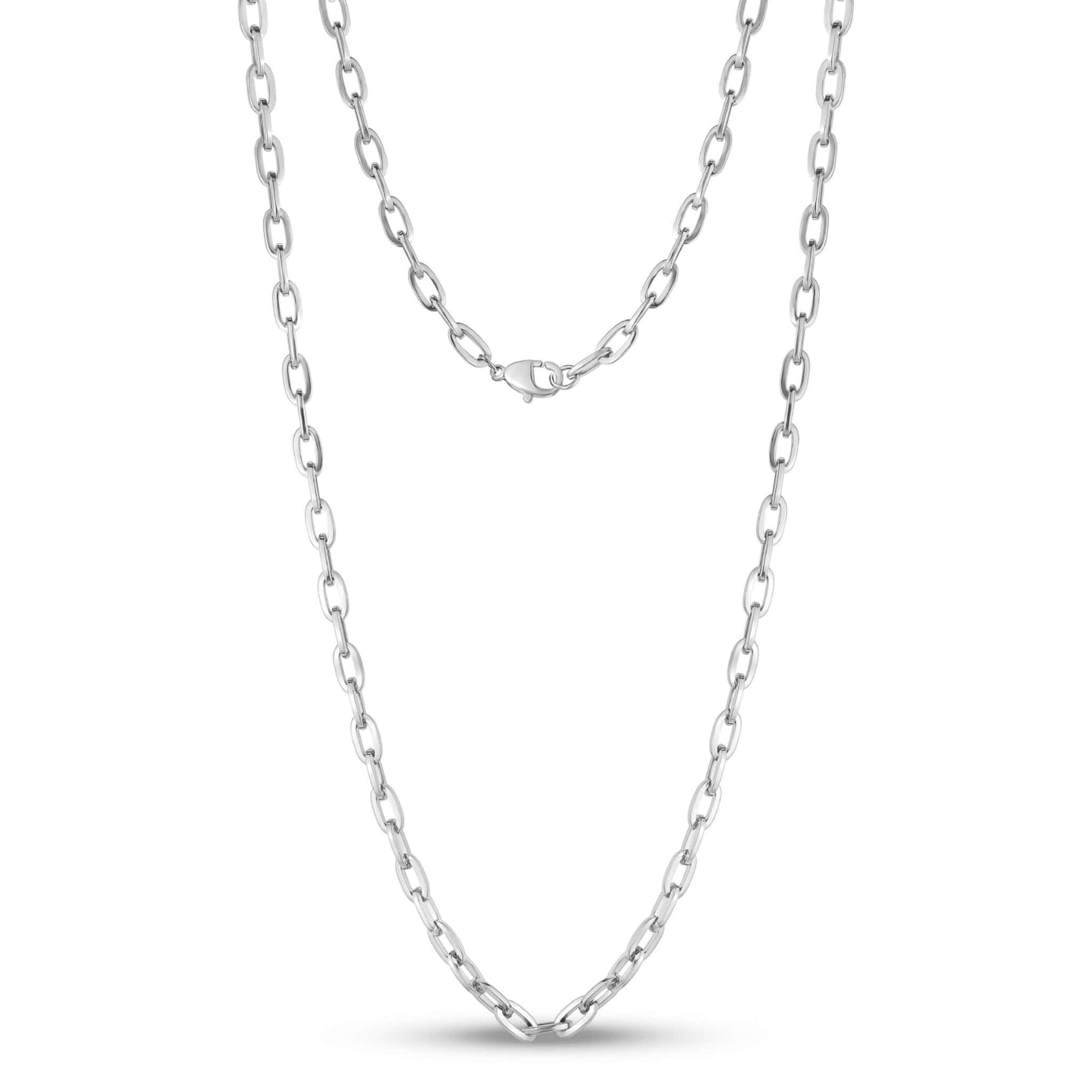 4.5mm Stainless Steel Oval Link Necklace at Arman's Jewellers