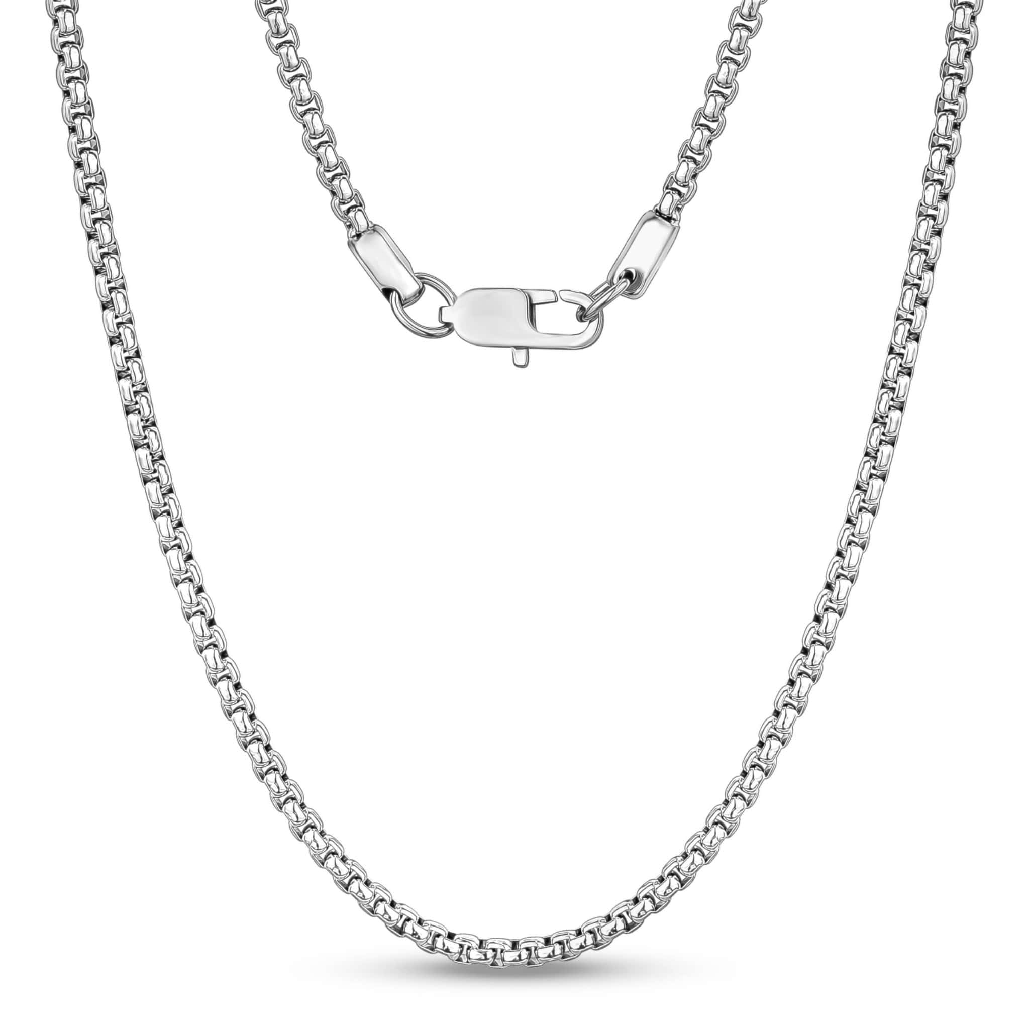 4mm Stainless Steel Round Box Link Chain at Arman's Jewellers