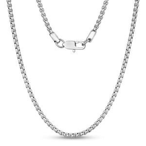 4mm Stainless Steel Round Box Link Chain at Arman's Jewellers