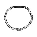 5mm Black & Steel Cuban Link Bracelet at Arman's Jewellers