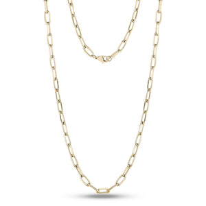 5mm Gold Stainless Steel Paper Clip Necklace at Arman's Jewellers